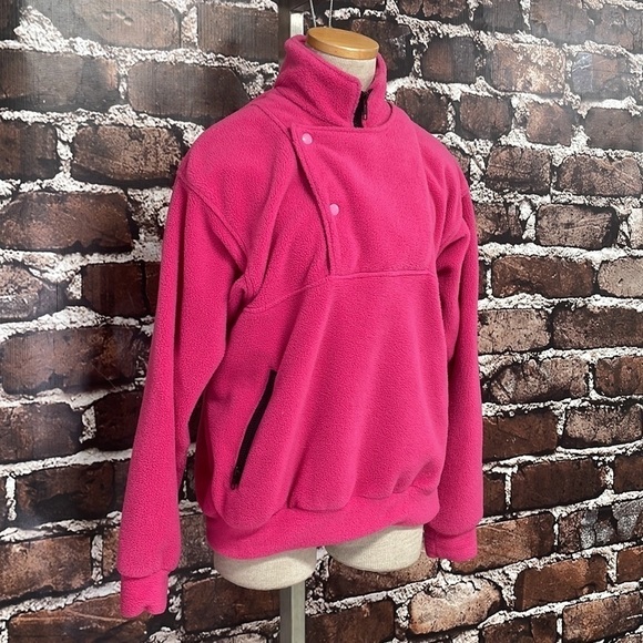 Marmot Fleece Sweatshirt Jacket Pullover Side Zipper Pink Size 10 - Picture 4 of 9